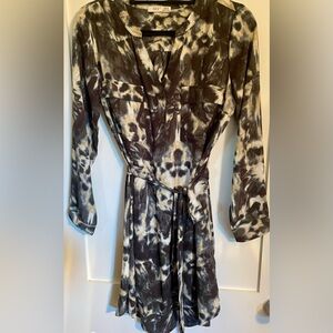 Dex Long Sleeve Dress in Black and Cream